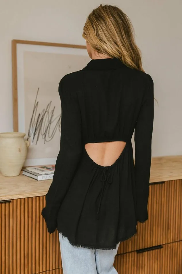 Jesse Fringe Top In Black Black Women Bohme Tops
