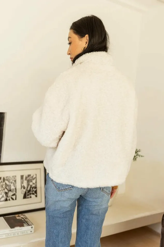 Jolanda Sherpa Jacket Ivory Women Bohme Outerwear