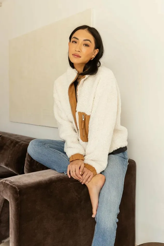Jolanda Sherpa Jacket Ivory Women Bohme Outerwear