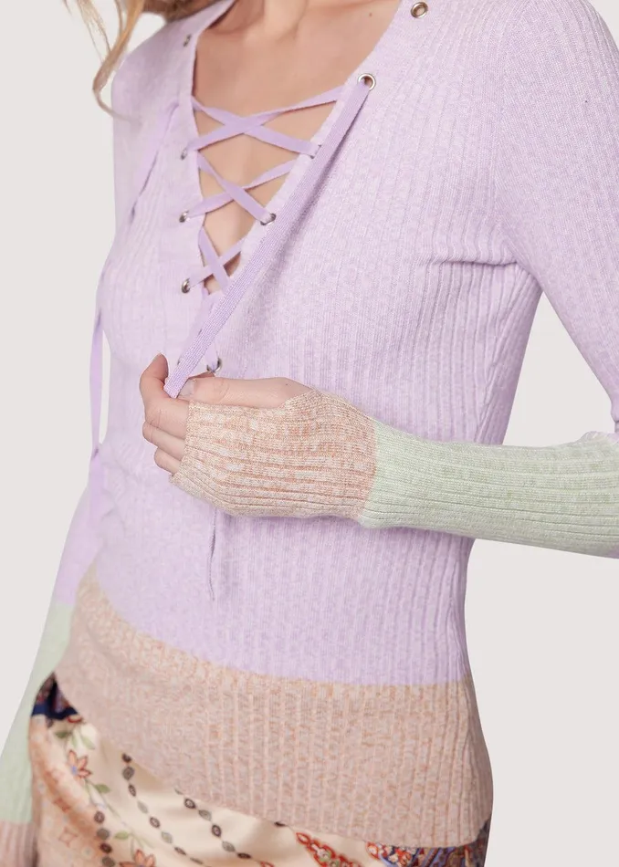 Jolene Long Sleeve Top Lavendermulti Women Lost Wander Sweaters