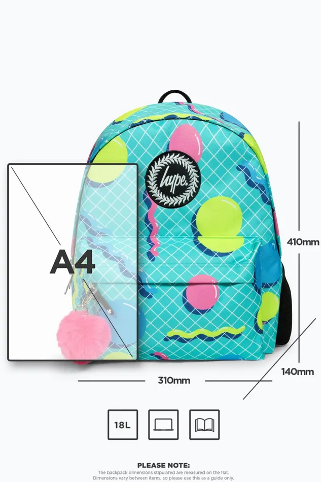 Just Hype Backpacks Hype Girls Iconic Retro Shapes Turquoise Backpack