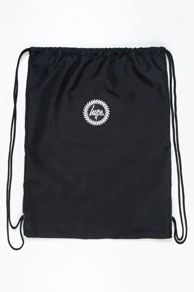 Just Hype Drawstring Bags Hype Black Crest Drawstring Bag