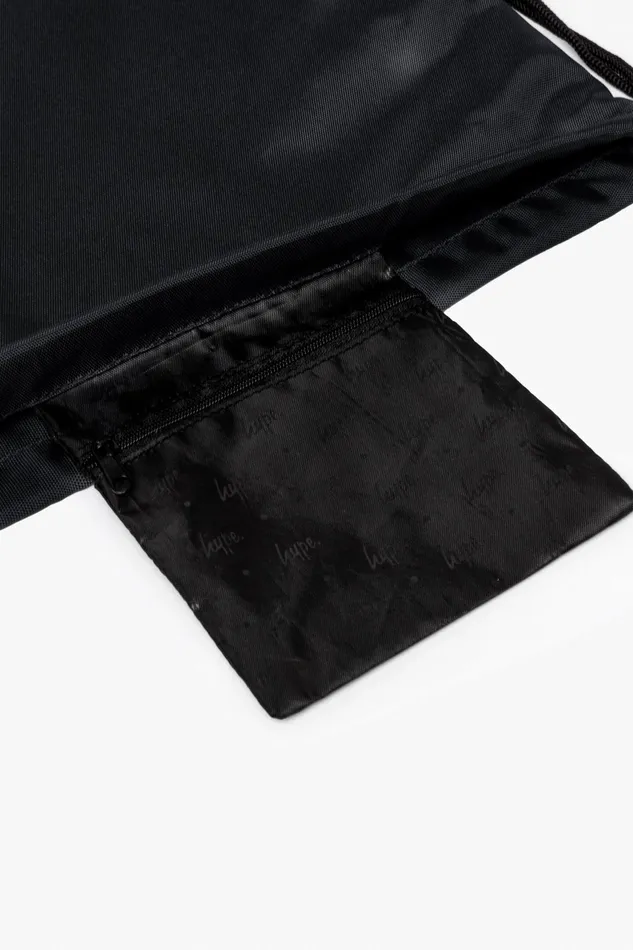 Just Hype Drawstring Bags Hype Black Crest Drawstring Bag