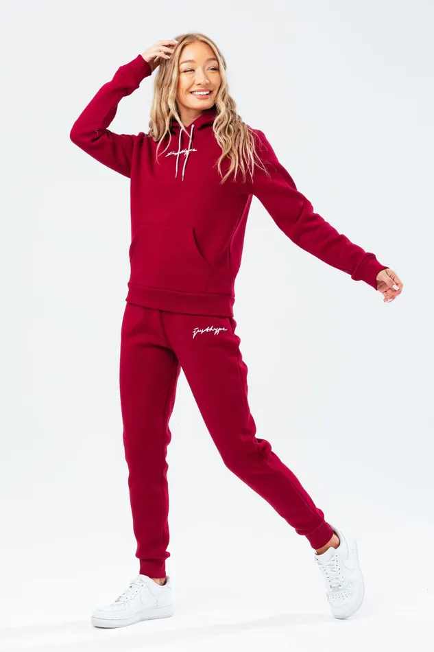 Just Hype Hoodies and Sweatshirts Hype Burgundy Scribble Women039S Hoodie