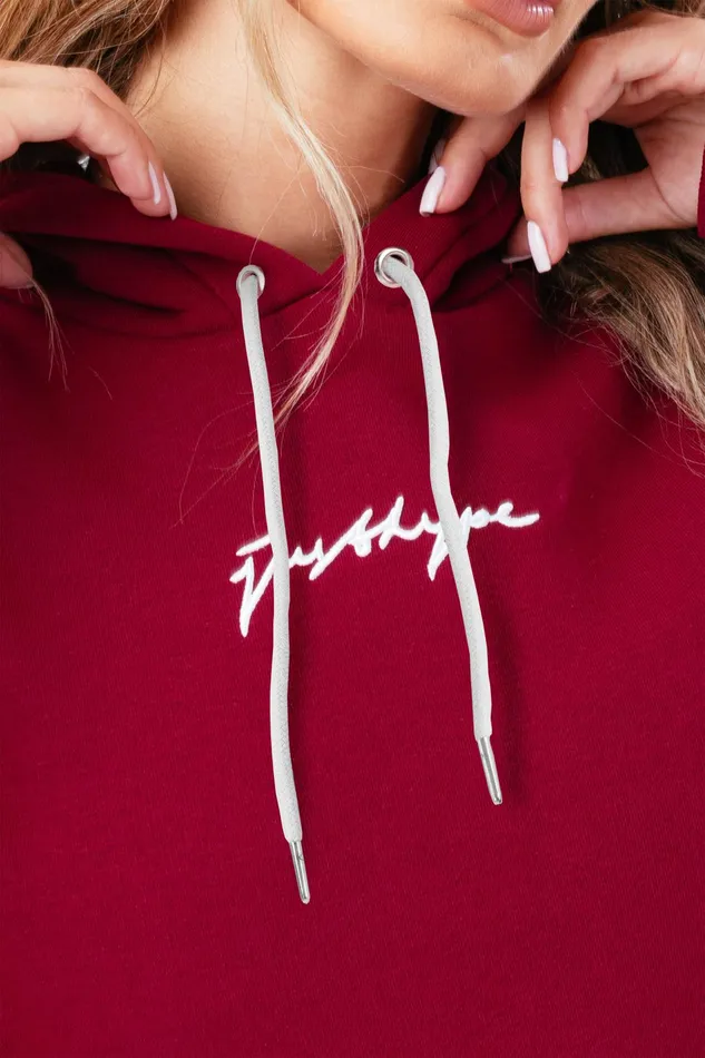 Just Hype Hoodies and Sweatshirts Hype Burgundy Scribble Women039S Hoodie