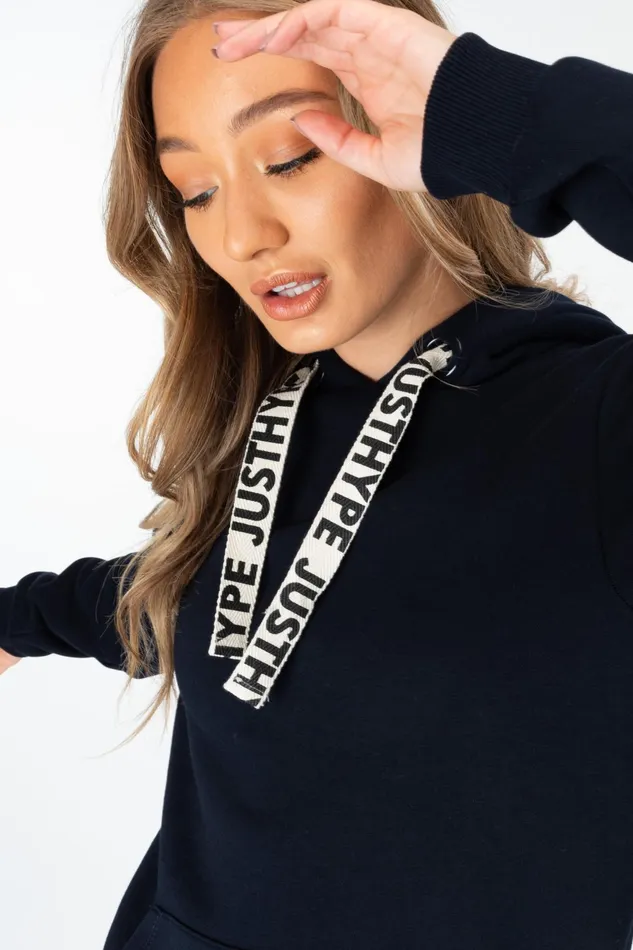 Just Hype Hoodies and Sweatshirts Hype Navy Drawstring Women039S Pullover Hoodie