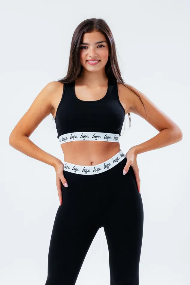Just Hype Leggings and Bralettes Hype Girls Black Core Bralet