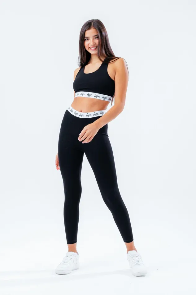 Just Hype Leggings and Bralettes Hype Girls Black Core Bralet