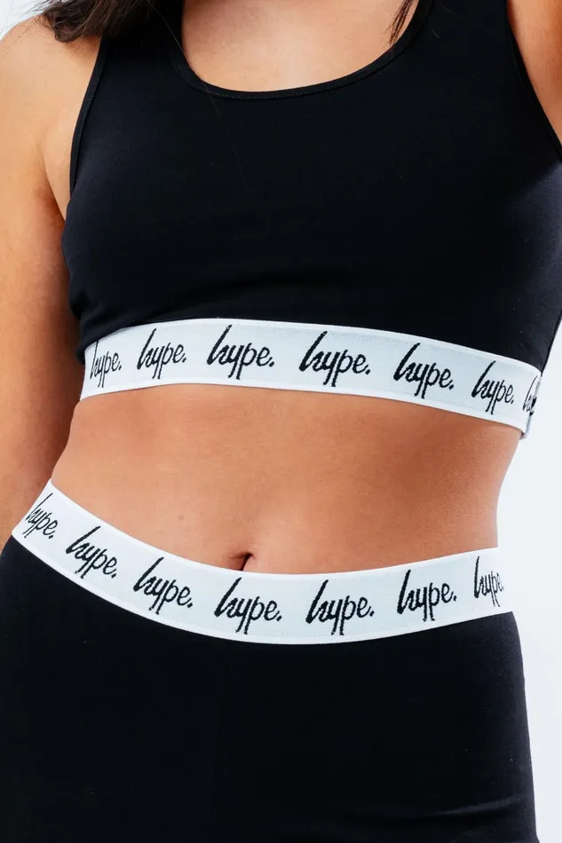 Just Hype Leggings and Bralettes Hype Girls Black Core Bralet