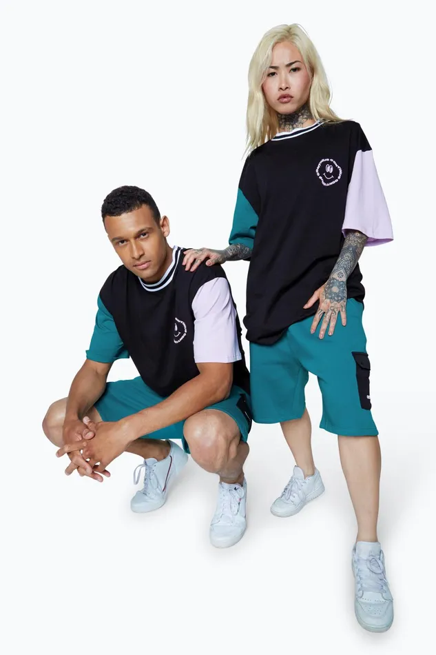 Just Hype Swimwear and Shorts Continu8 Unisex Dark Teal Cargo Pocket Shorts
