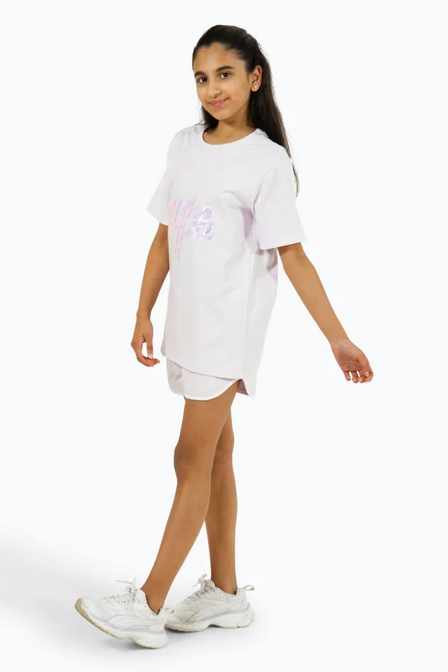 Just Hype Swimwear and Shorts Hype Girls Lilac Script Shorts