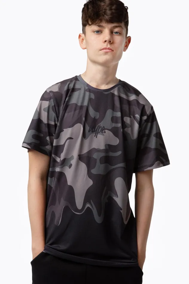 Just Hype TShirts and Vests Hype Boys Khaki Camo Drip TShirt