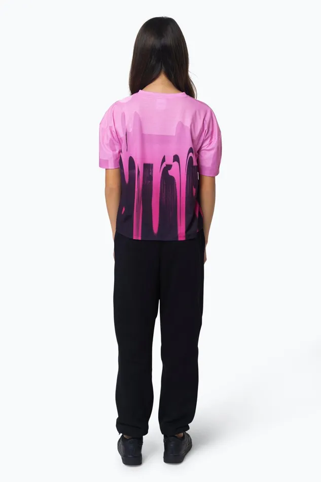 Just Hype TShirts Hype Kids Pink Oversized Drip TShirt