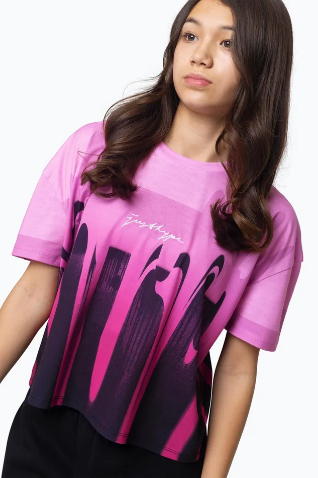 Just Hype TShirts Hype Kids Pink Oversized Drip TShirt