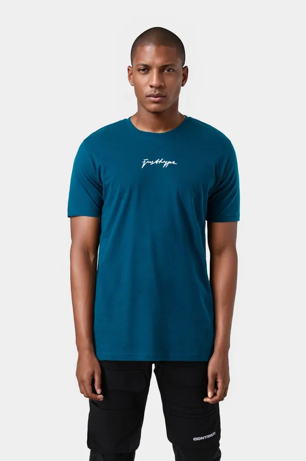Just Hype TShirts Hype Mens Teal Scribble TShirt