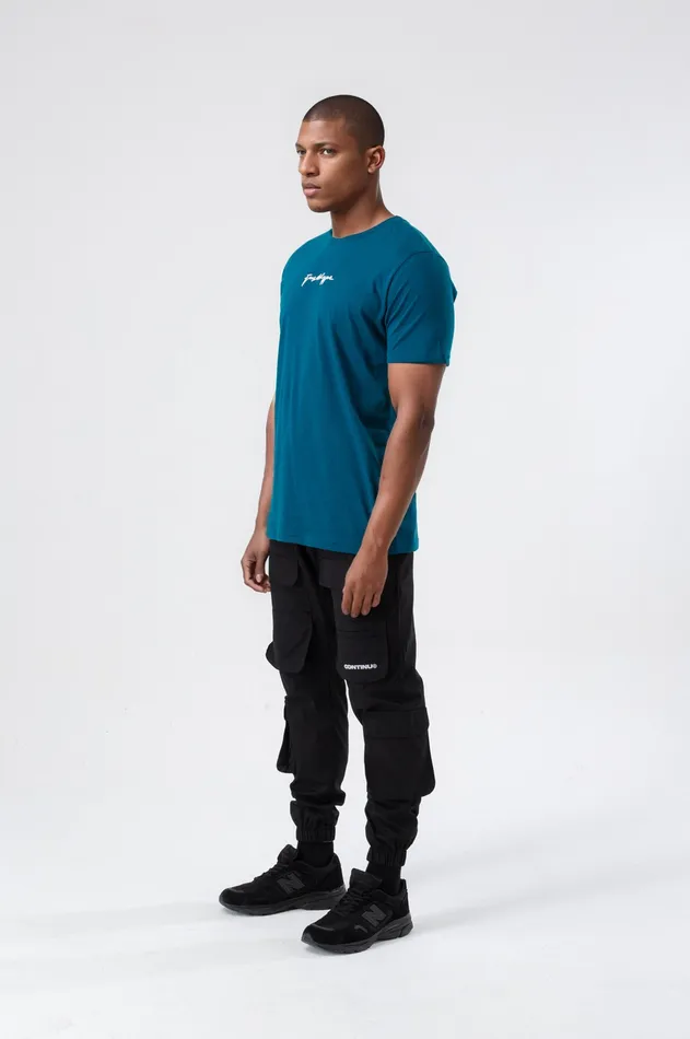 Just Hype TShirts Hype Mens Teal Scribble TShirt