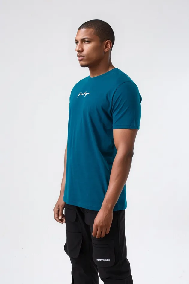 Just Hype TShirts Hype Mens Teal Scribble TShirt