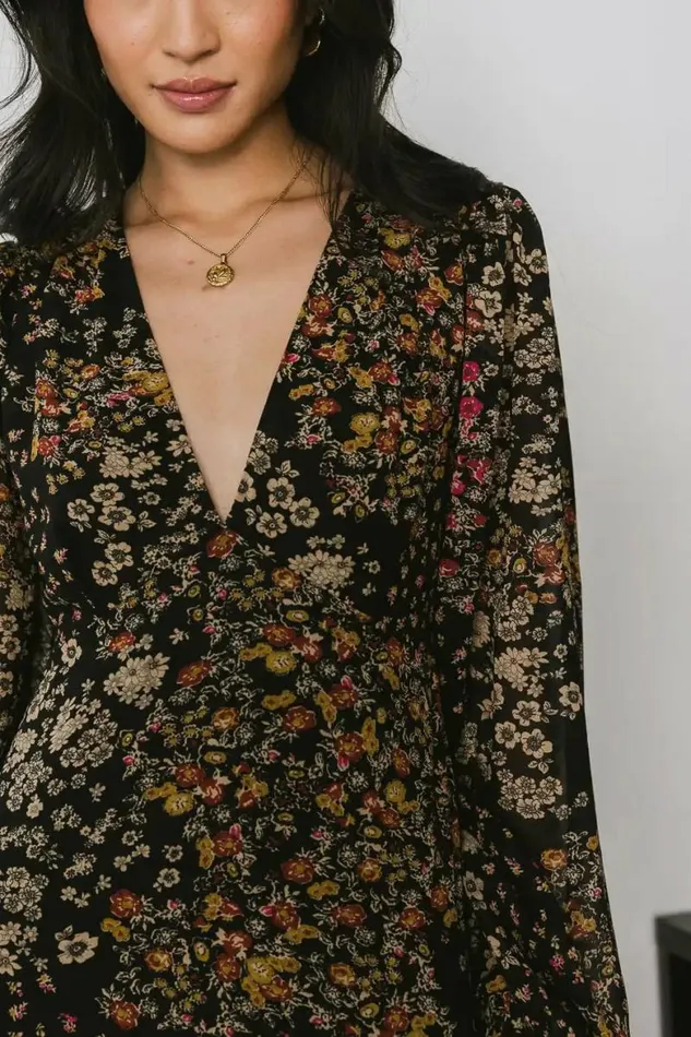 Kali Floral Dress Black Women Bohme Dresses
