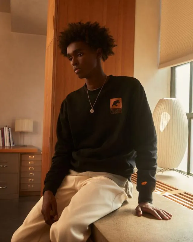 Karhu Sport Bear Logo Sweatshirt 8211 Jet Black Desert Sun Men Sweatshirts