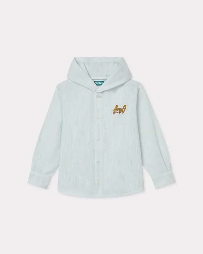 Kids 039Blue Jungle039 Cotton Hoodie Sky Blue Kenzo Tshirts And Sweatshirts