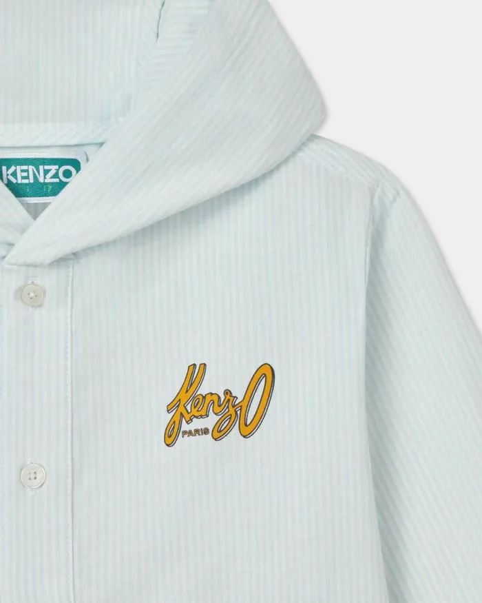 Kids 039Blue Jungle039 Cotton Hoodie Sky Blue Kenzo Tshirts And Sweatshirts