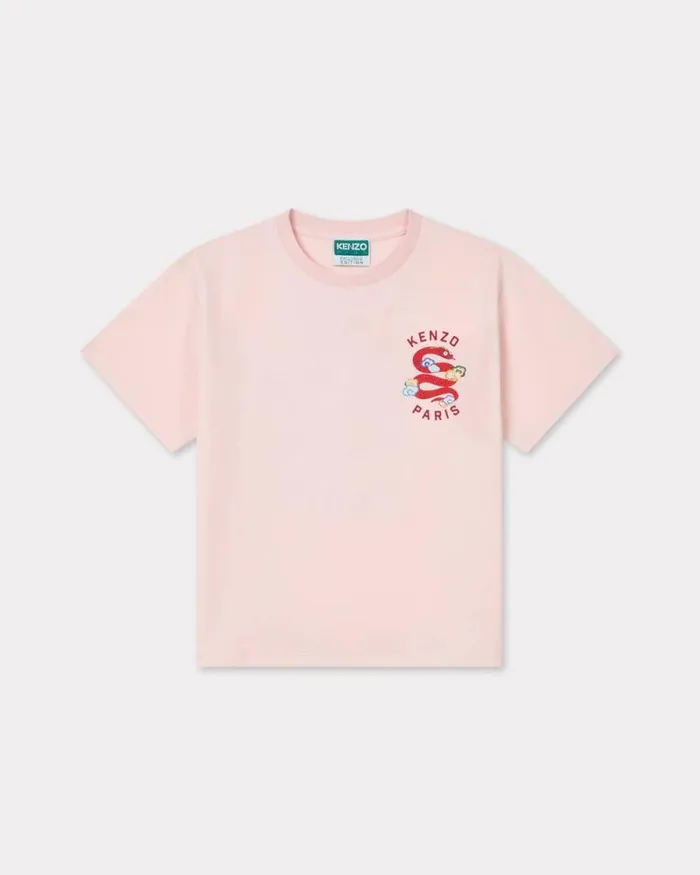 Kids 039Lunar New Year039 Tshirt In Cotton Pastel Pink Kenzo Tshirts And Sweatshirts