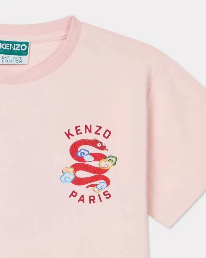 Kids 039Lunar New Year039 Tshirt In Cotton Pastel Pink Kenzo Tshirts And Sweatshirts