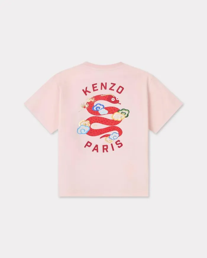 Kids 039Lunar New Year039 Tshirt In Cotton Pastel Pink Kenzo Tshirts And Sweatshirts