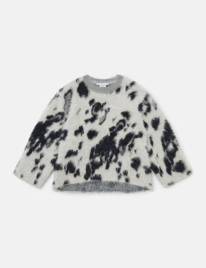 Kids Appaloosa Pattern Sweater Ivory Stella McCartney Sweaters and Cardigans