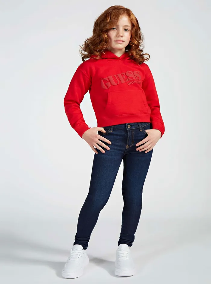 Kids Big Girl GUESS Carrie Dark Denim Skinny Pants 716