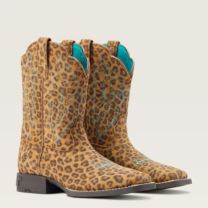 Kids Big Kids039 Footwear Ariat Primetime Western Boot Faded Leopard
