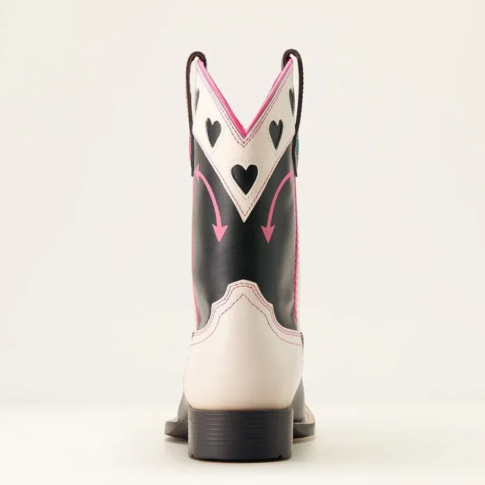 Kids Big Kids039 Footwear Ariat Round Up Hearts Western Boot Madison Avenueclassic White