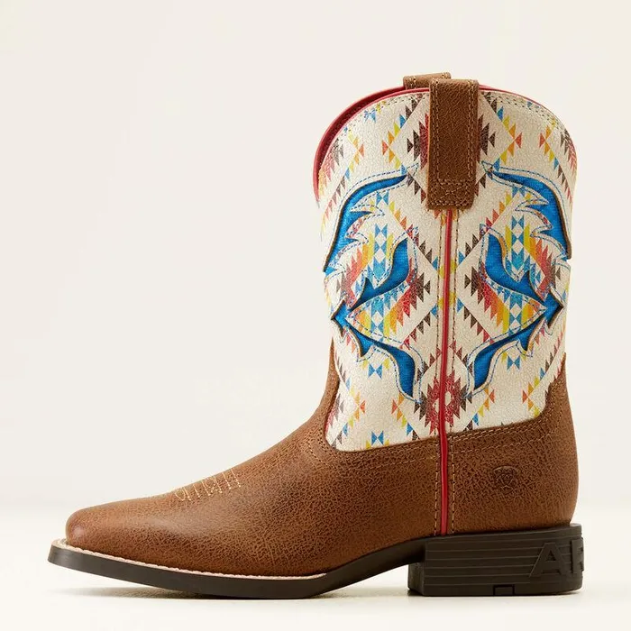 Kids Big Kids039 Footwear Ariat San Angelo VentTEK Western Boot Toasty Tanbright Saddle Blanket