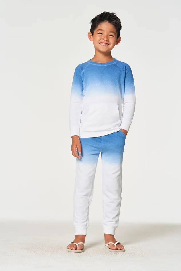 Kids Boys Chaser Brand Boys Linen French Terry Long Sleeve Kanga Pocket Pullover