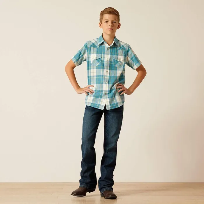 Kids Button Down Shirts Ariat Harry Retro Fit Shirt Gasoline Kids Button Down Shirts Ariat Harry Retro Fit Shirt Gasoline