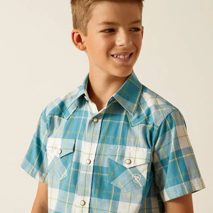 Kids Button Down Shirts Ariat Harry Retro Fit Shirt Gasoline Kids Button Down Shirts Ariat Harry Retro Fit Shirt Gasoline