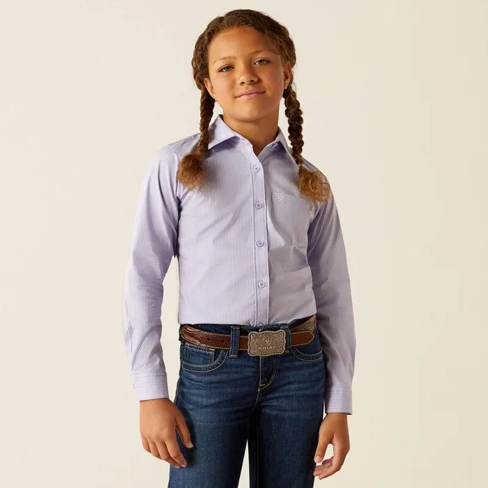 Kids Button Down Shirts Ariat Kirby Shirt Sweet Lavender Stripe