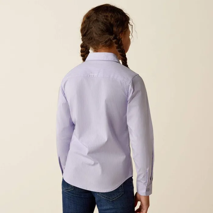 Kids Button Down Shirts Ariat Kirby Shirt Sweet Lavender Stripe Kids Button Down Shirts Ariat Kirby Shirt Sweet Lavender Stripe