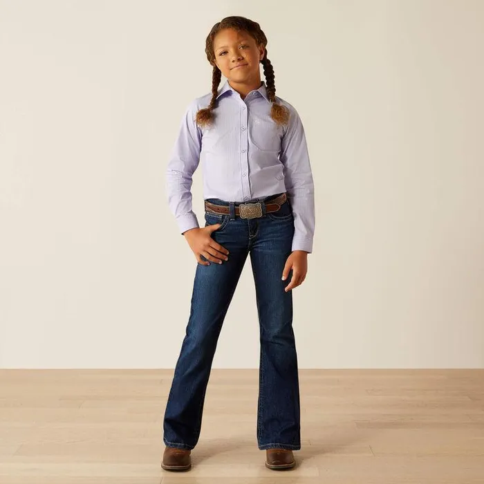 Kids Button Down Shirts Ariat Kirby Shirt Sweet Lavender Stripe Kids Button Down Shirts Ariat Kirby Shirt Sweet Lavender Stripe