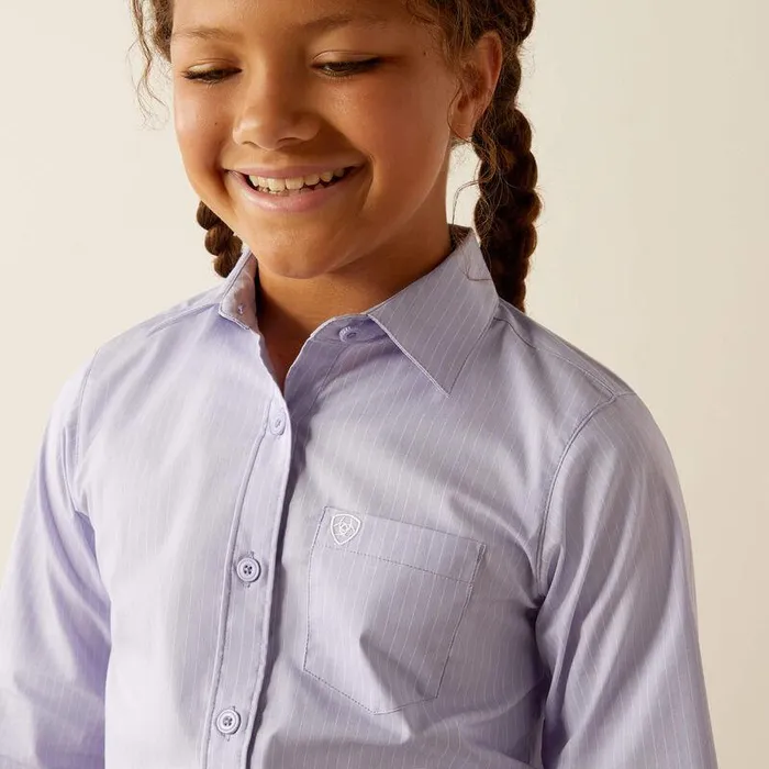 Kids Button Down Shirts Ariat Kirby Shirt Sweet Lavender Stripe Kids Button Down Shirts Ariat Kirby Shirt Sweet Lavender Stripe