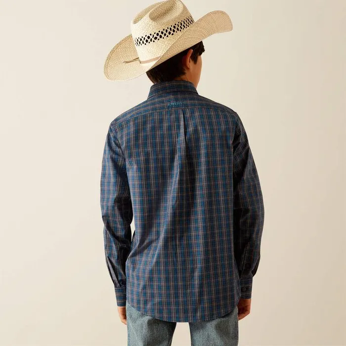 Kids Button Down Shirts Ariat Pro Series Joaquin Classic Fit Shirt Navy