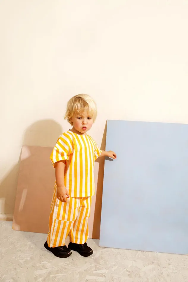Kids Defoe Top Yellow Stripe Shop LF Markey Kids