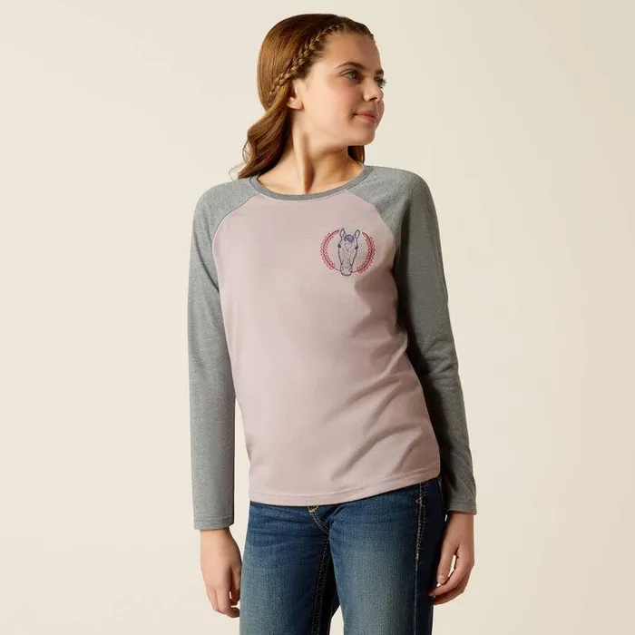 Kids English Riding Clothing Ariat Heart Star TShirt Purple Dove Heatherheather Grey Kids English Riding Clothing Ariat Heart Star TShirt Purple Dove Heatherheather Grey