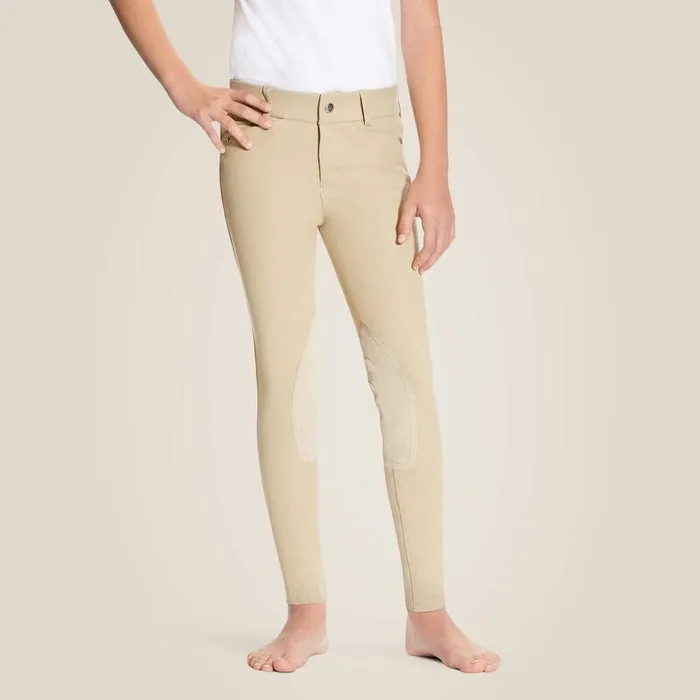 Kids English Riding Clothing Ariat Heritage Knee Patch Breech Tan