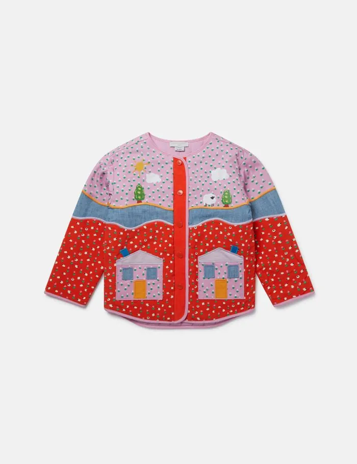 Kids Farmyard Appliqu Patchwork Jacket Multicolour Stella McCartney Outerwear