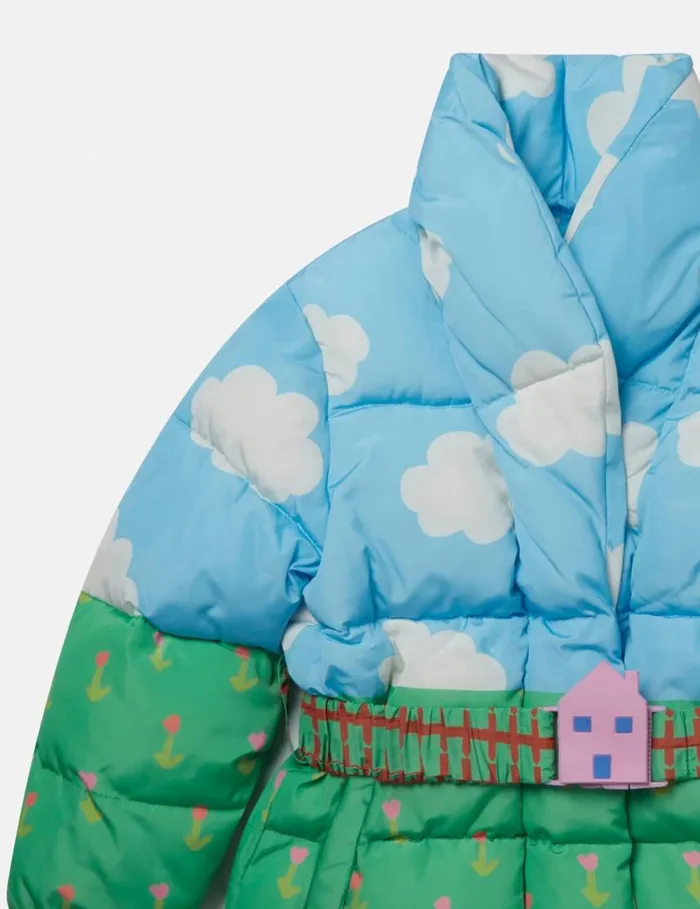Kids Farmyard Print Hooded Puffer Coat Multicolour Stella McCartney Outerwear