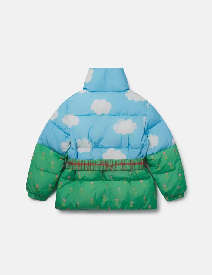 Kids Farmyard Print Hooded Puffer Coat Multicolour Stella McCartney Outerwear