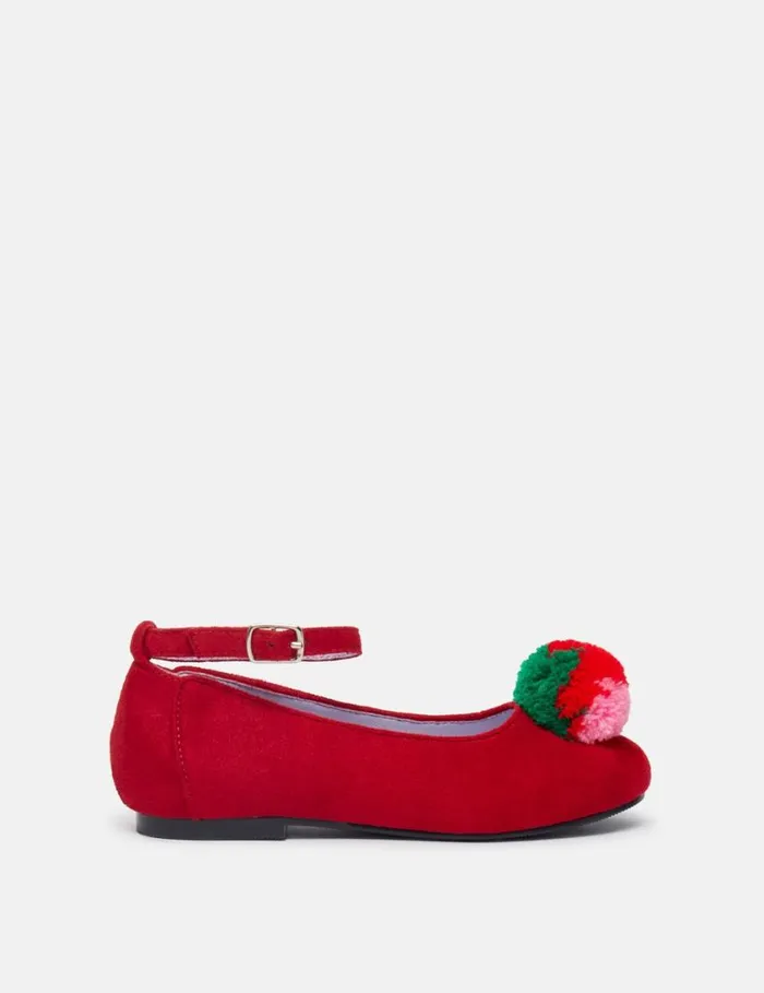 Kids Fluffy Fruit Tassel Ballet Flats Red Stella McCartney Shoes And Bags