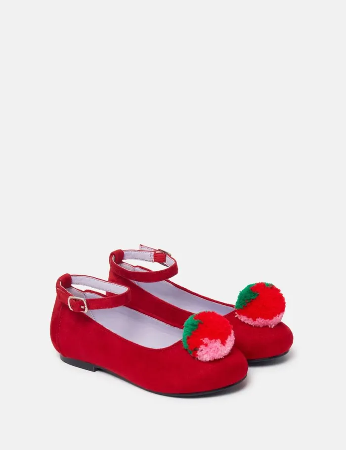 Kids Fluffy Fruit Tassel Ballet Flats Red Stella McCartney Shoes And Bags Kids Fluffy Fruit Tassel Ballet Flats Red Stella McCartney Shoes And Bags