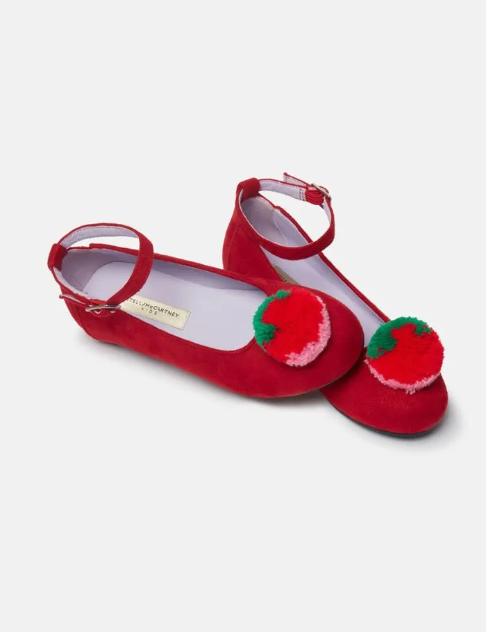 Kids Fluffy Fruit Tassel Ballet Flats Red Stella McCartney Shoes And Bags Kids Fluffy Fruit Tassel Ballet Flats Red Stella McCartney Shoes And Bags